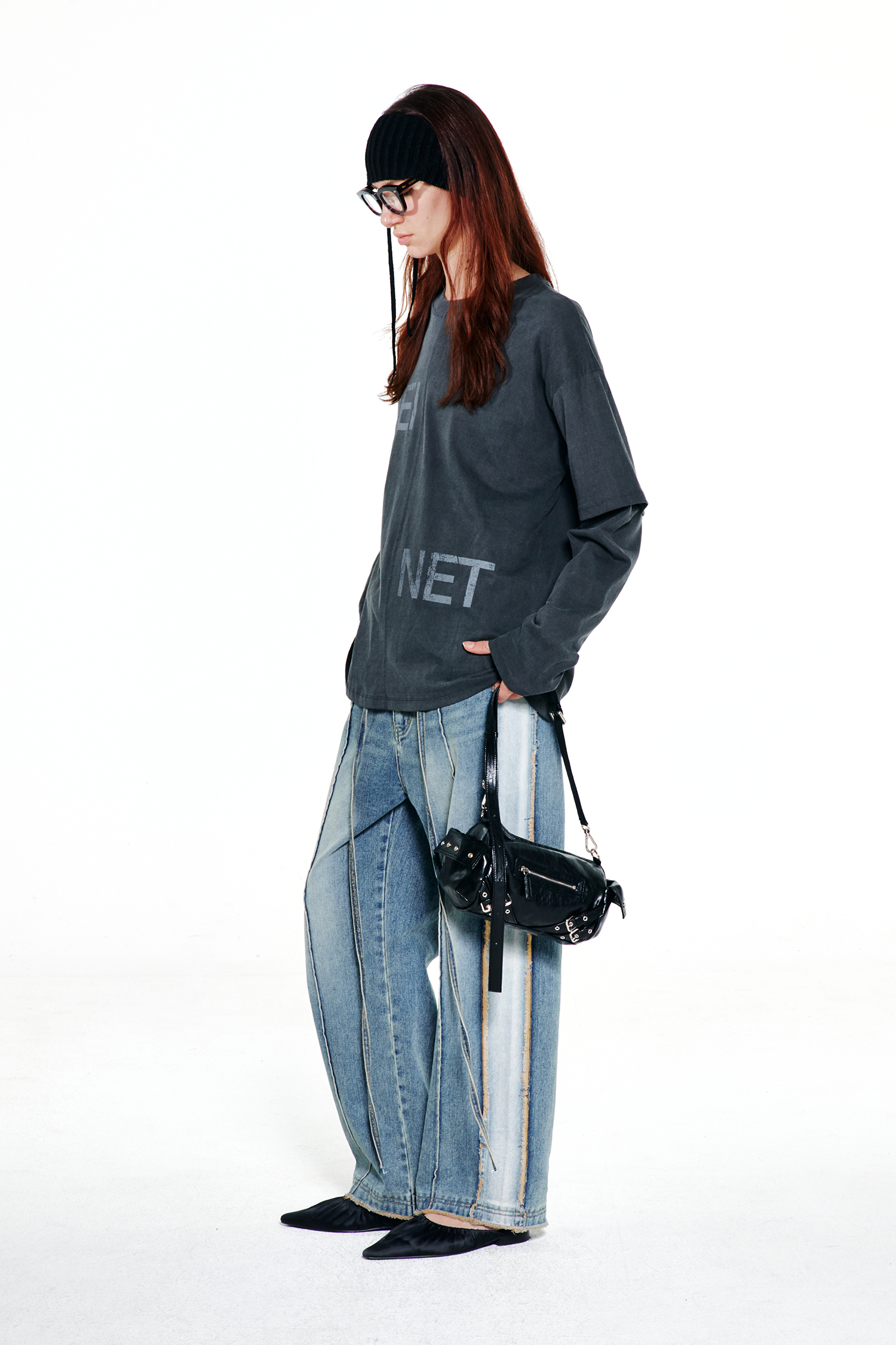 パンツ +DEINET+ STRING BELT RAW EDGE JEANS IN BLUE KDPMP4F8311 STRING BELT RAW EDGE JEANS IN BLUE - DEINET
