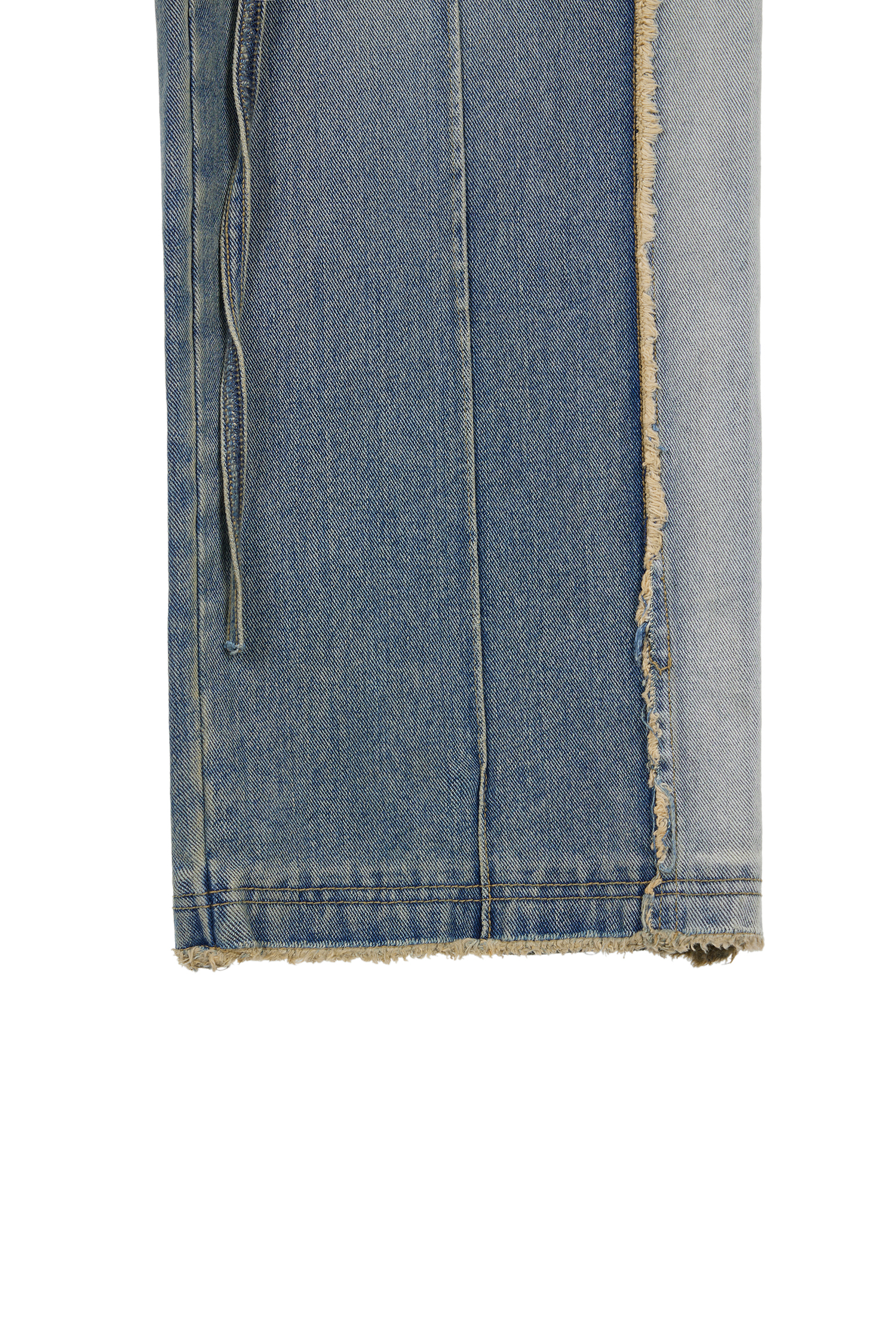 韓国商品/DEINET STRING BELT RAW EDGE JEANS STRING BELT RAW EDGE JEANS IN BLACK - 감도 깊은 취향 셀렉트