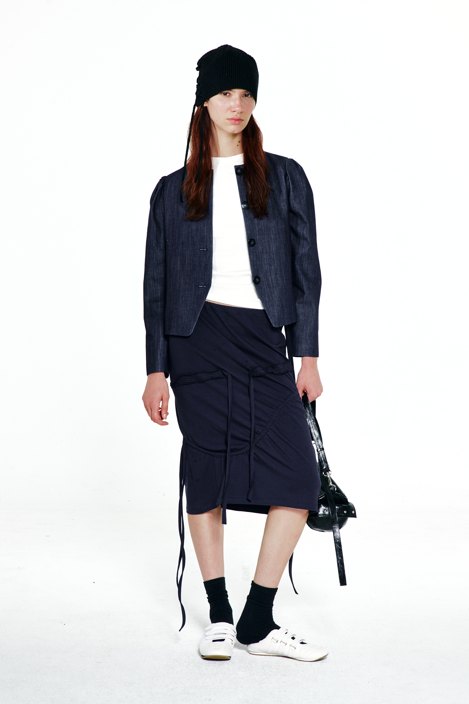 ◆DEINET◆ VOLUME SHIRRING POINT JACKET IN INDIGO KDBFU4S331 VOLUME SHIRRING POINT JACKET IN INDIGO - DEINET