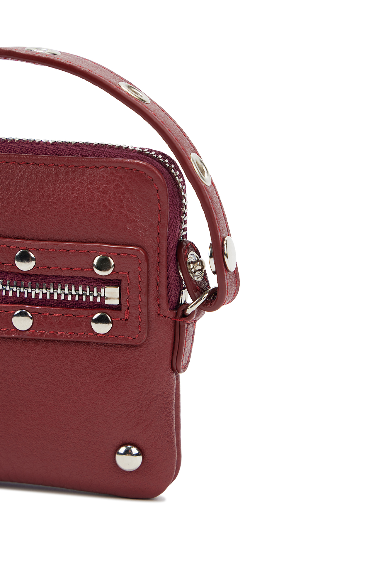 DEINET STUD CROSS CHAIN WALLET IN RED - DEINET