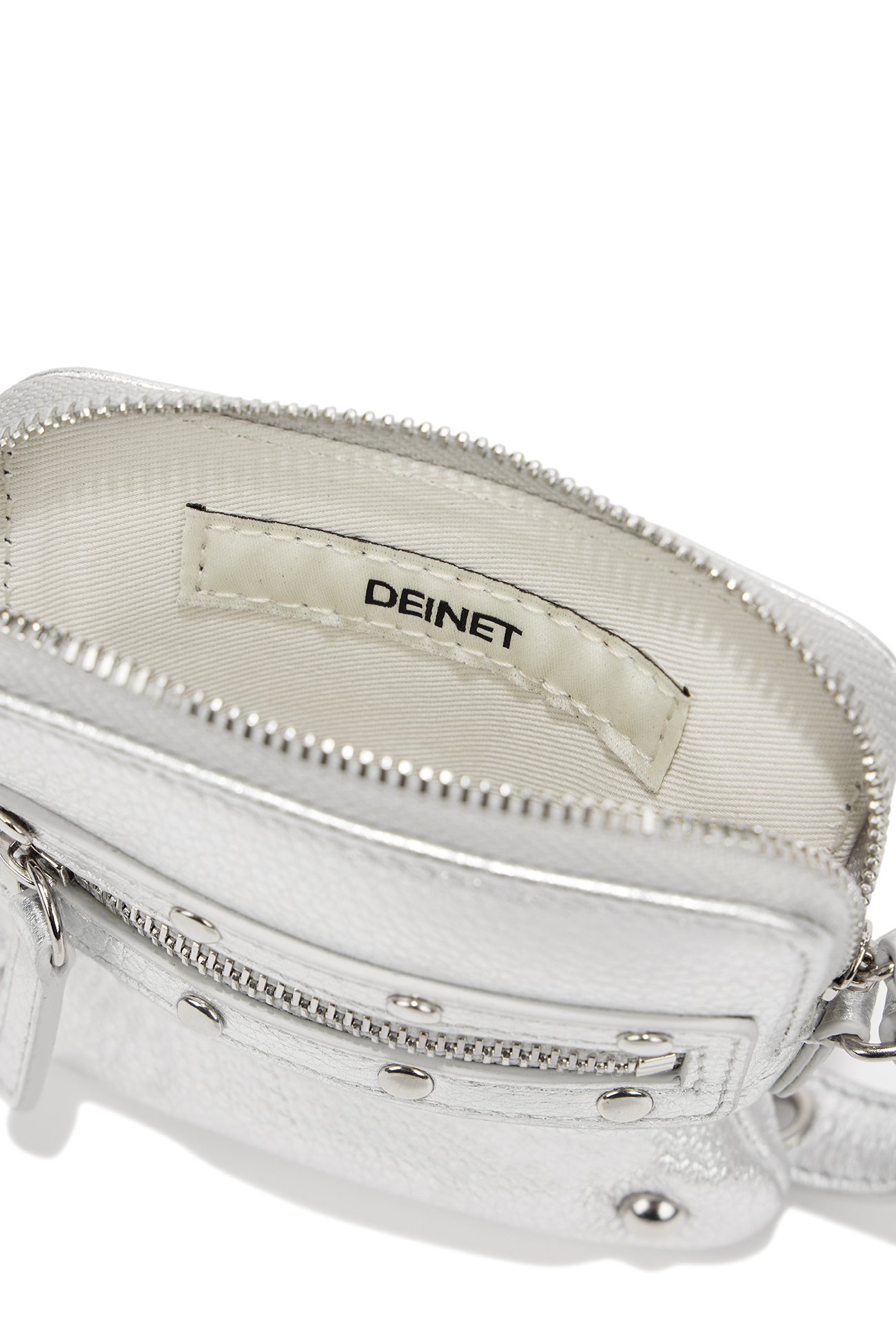 DEINET STUD CROSS CHAIN WALLET IN WHITE - DEINET