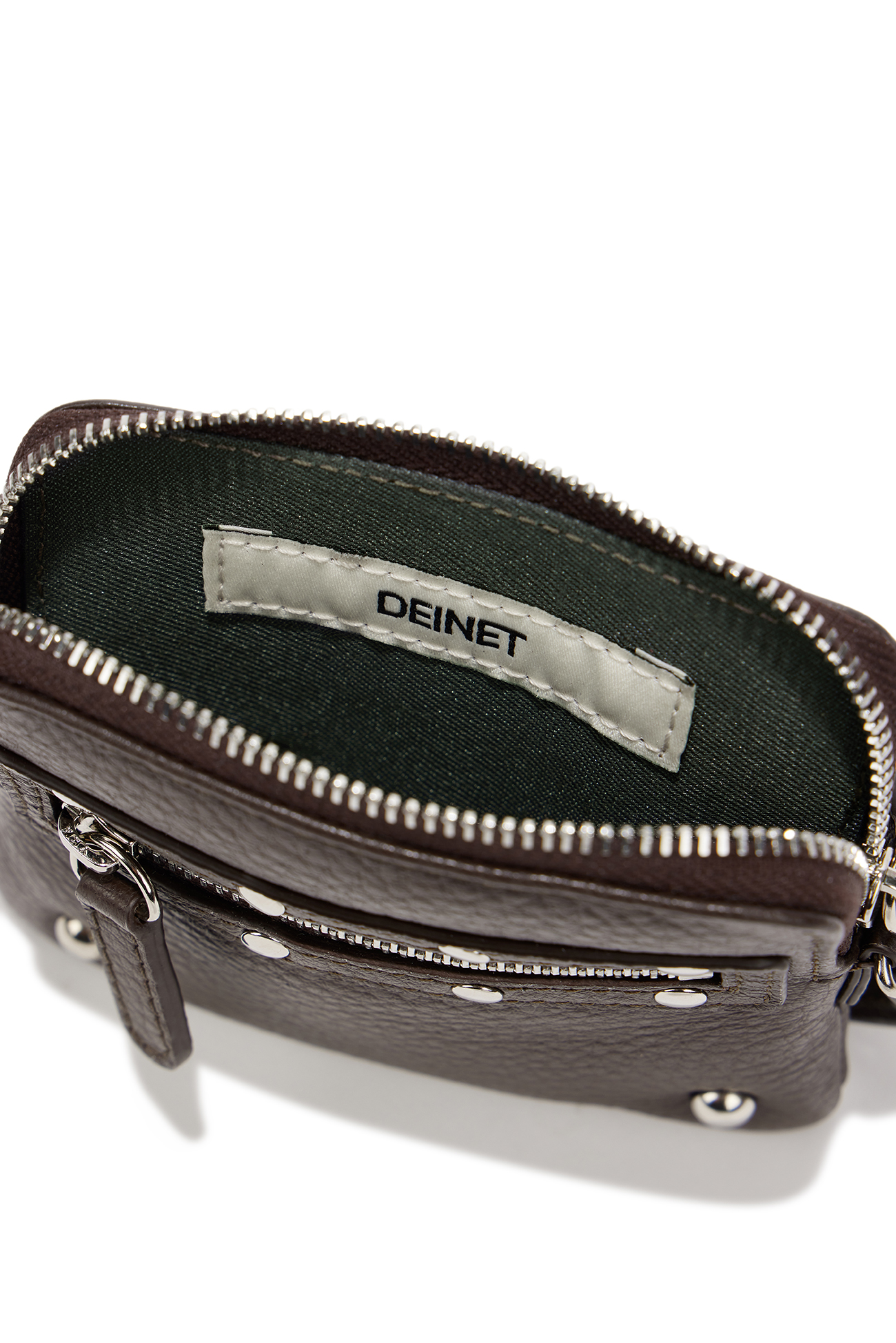 DEINET STUD CROSS CHAIN WALLET IN DARK BROWN - DEINET