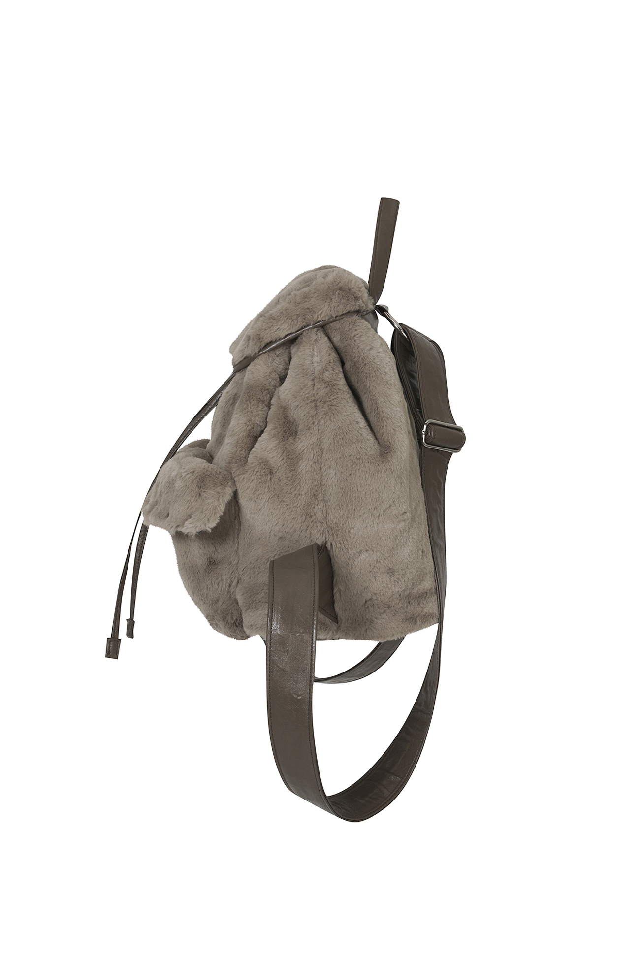 【DEINET】24FW POM POM FUR BACKPACK (MOCHA) Pre-order ] Pom Pom Fur Backpack In Mocha – lesson.zero