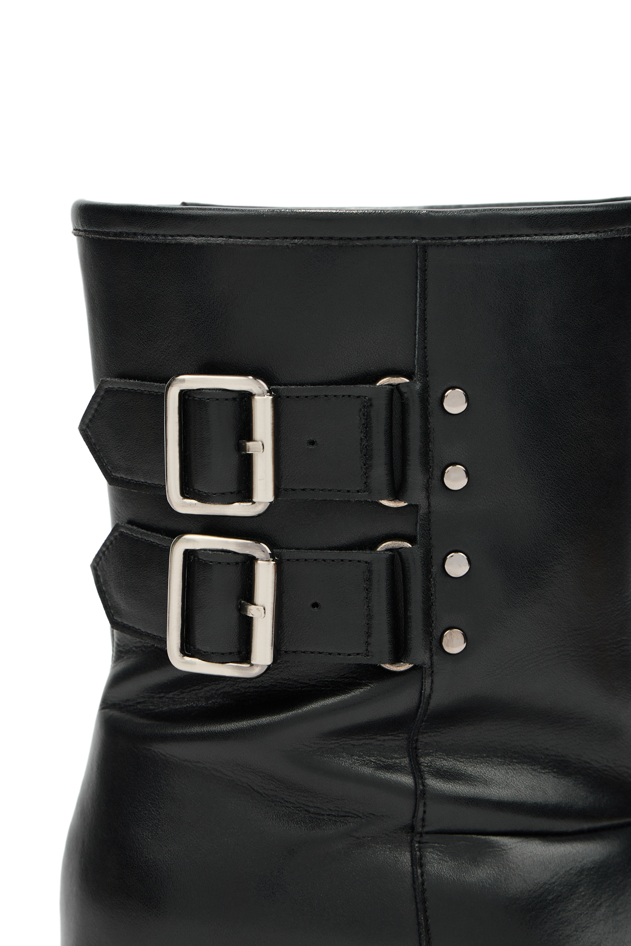 TEDDY BEAR BUCKLE BOOTS IN LEATHER BLACK - DEINET