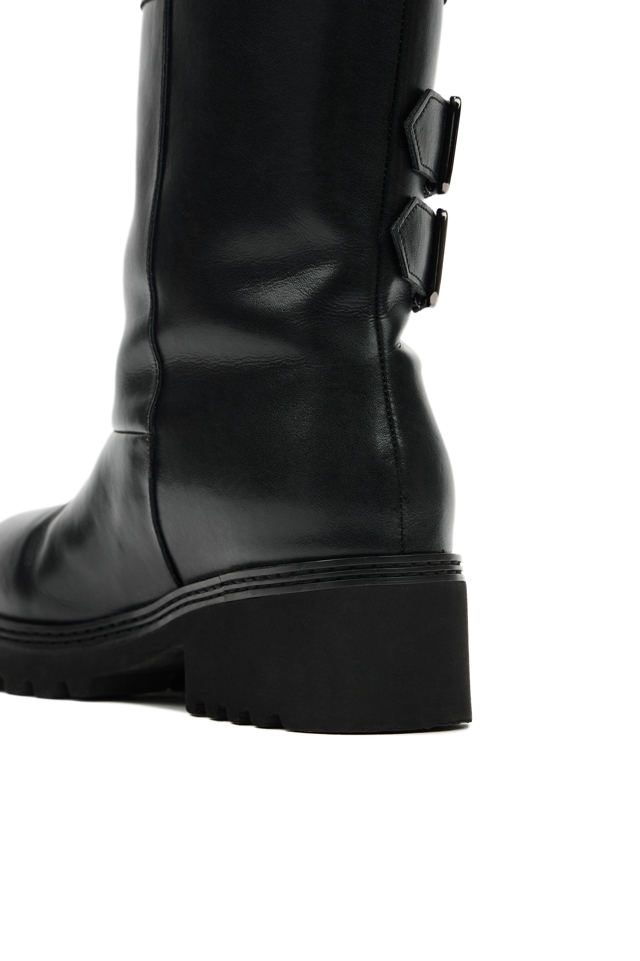 ショートブーツ・ブーティ DEINET TEDDY BEAR BUCKLE BOOTS IN LEATHER BLACK TEDDY BEAR BUCKLE BOOTS IN LEATHER BLACK - DEINET