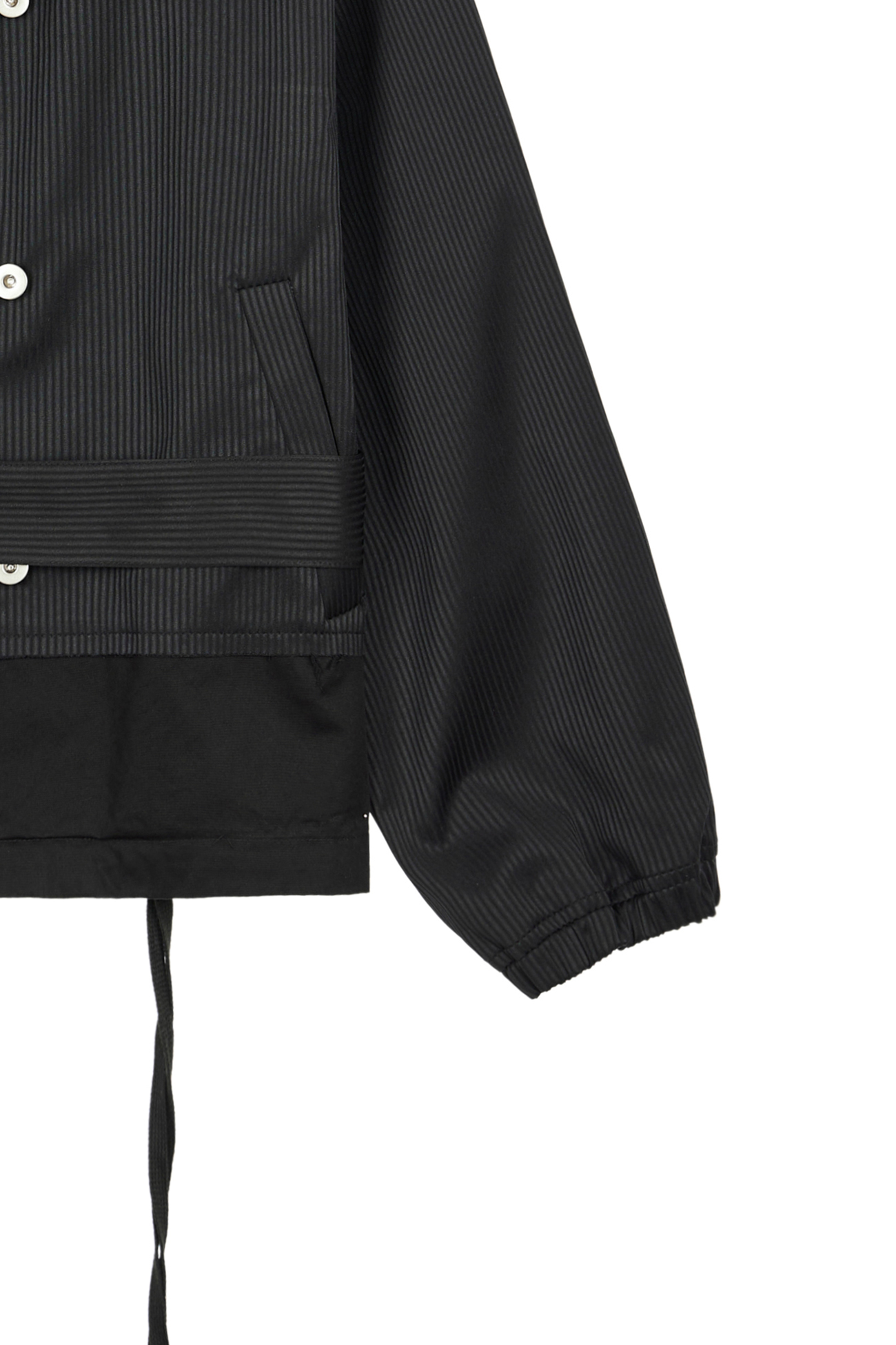 STRIPE SHORT TRENCH JACKET IN BLACK - DEINET