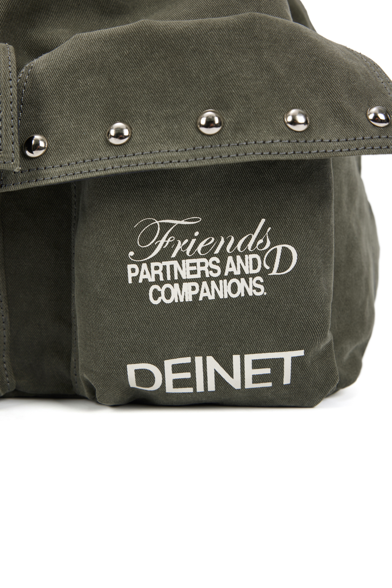 D & FRIENDS STUD POCKET BACKPACK IN KHAKI - DEINET
