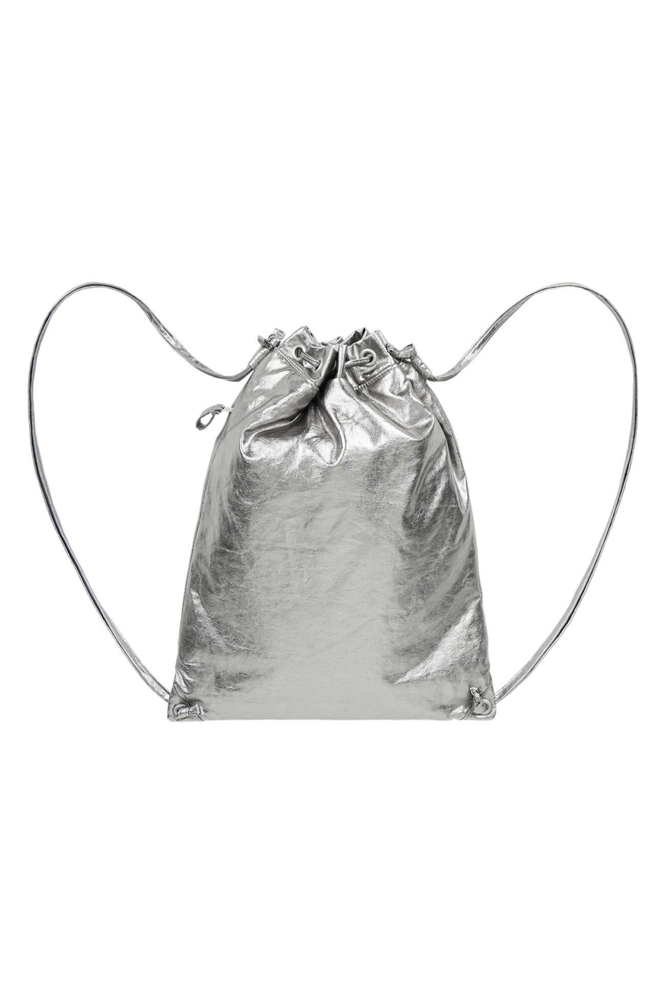 D STITCH PADDING GYM SACK IN SILVER - DEINET