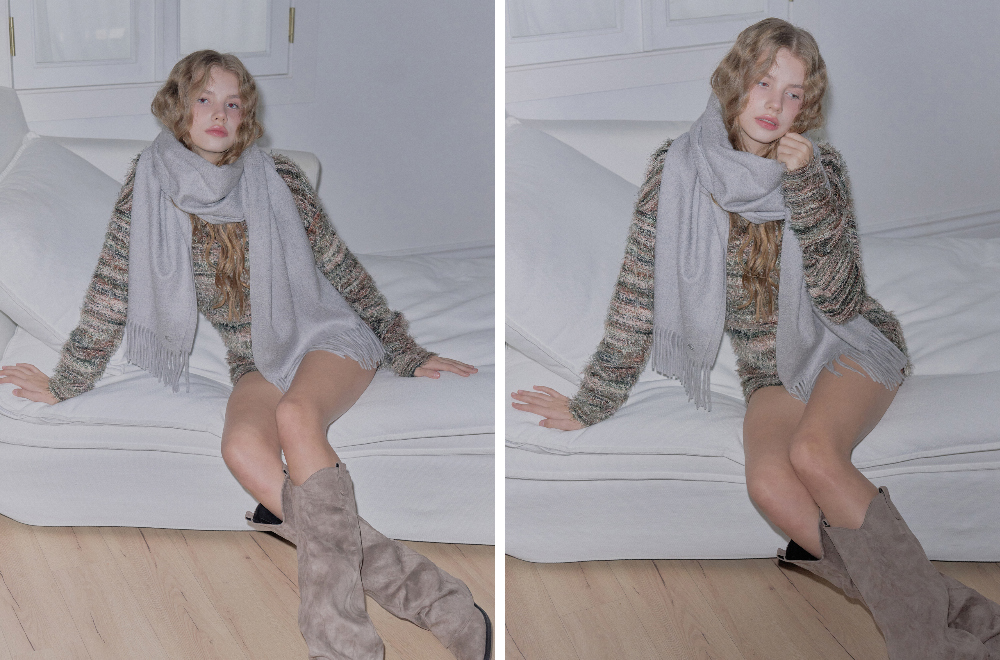 머플러 모델 착용 이미지-S1L115