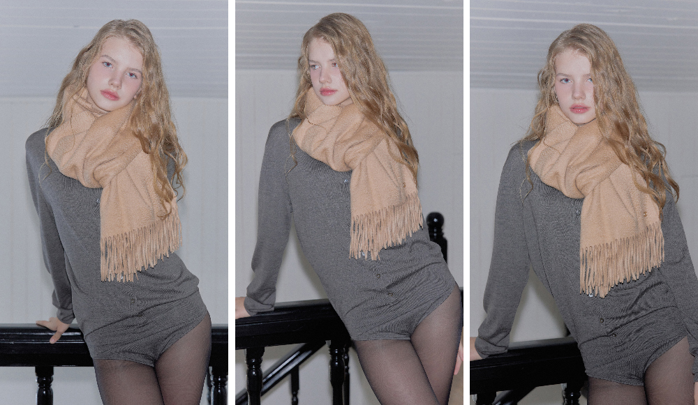 머플러 모델 착용 이미지-S1L79