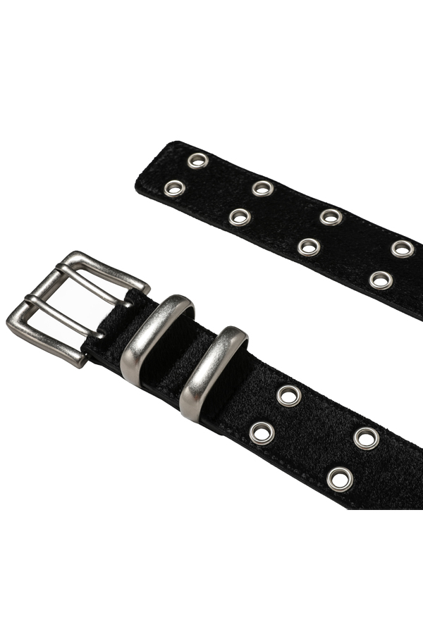 Premium Double Row Grommet Black Belt 2 Hole Canvas Web Stud