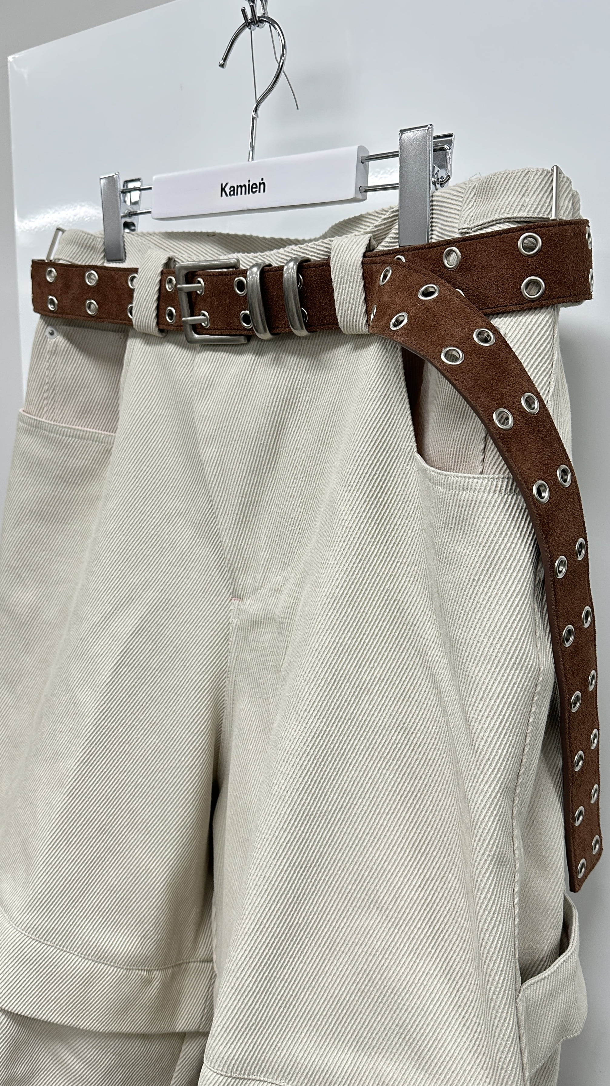 Kamien x MJD DOUBLE HOLE BELT SUEDE BROWN - Kamien