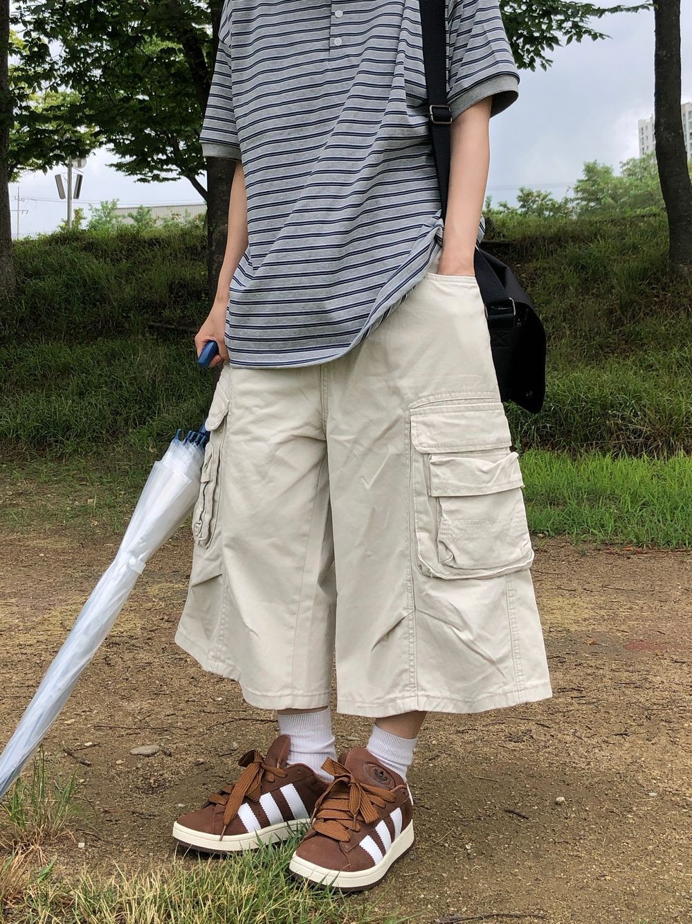 unisex] Double Multi Cargo Bermuda Pants (3C) - SEAZ