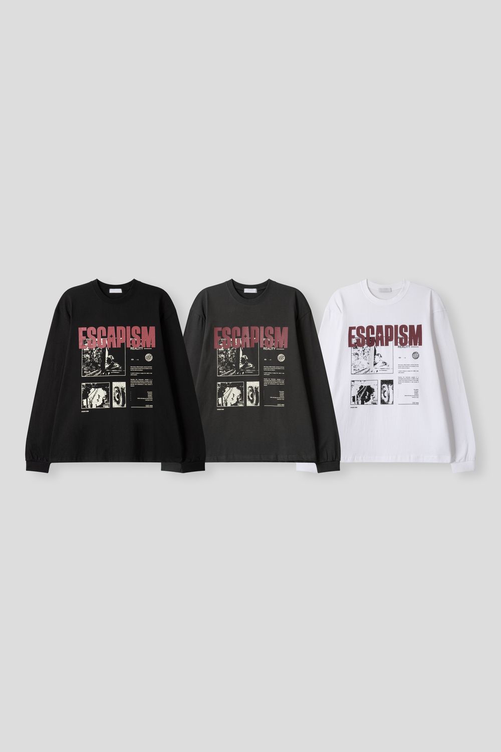 unisex] ESCAPISMグラフィックロングスリーブ（3C） - SEAZ