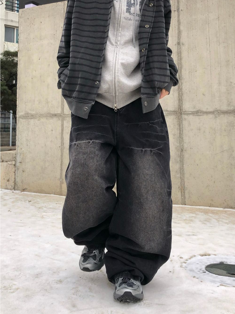 unisex] サンダーウォッシュバルーンデニムパンツ（2C） | SEAZ