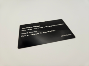 [셀프디자인 각인] 지갑 보관 카드, 레이저 각인 카드, 블랙 메탈 카드, 러브 노트