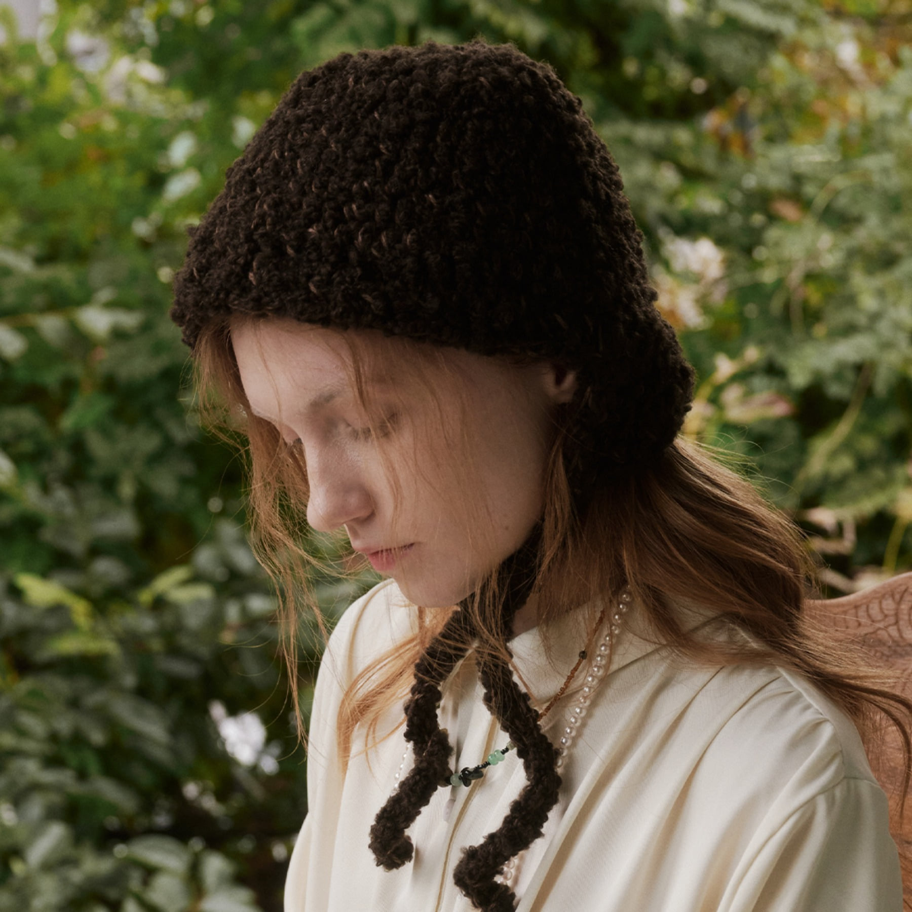 [Mystikotita] Soft String Crochet Hat 韓國 Hand made Soft String Crochet Hat - Beige 미스티코티타