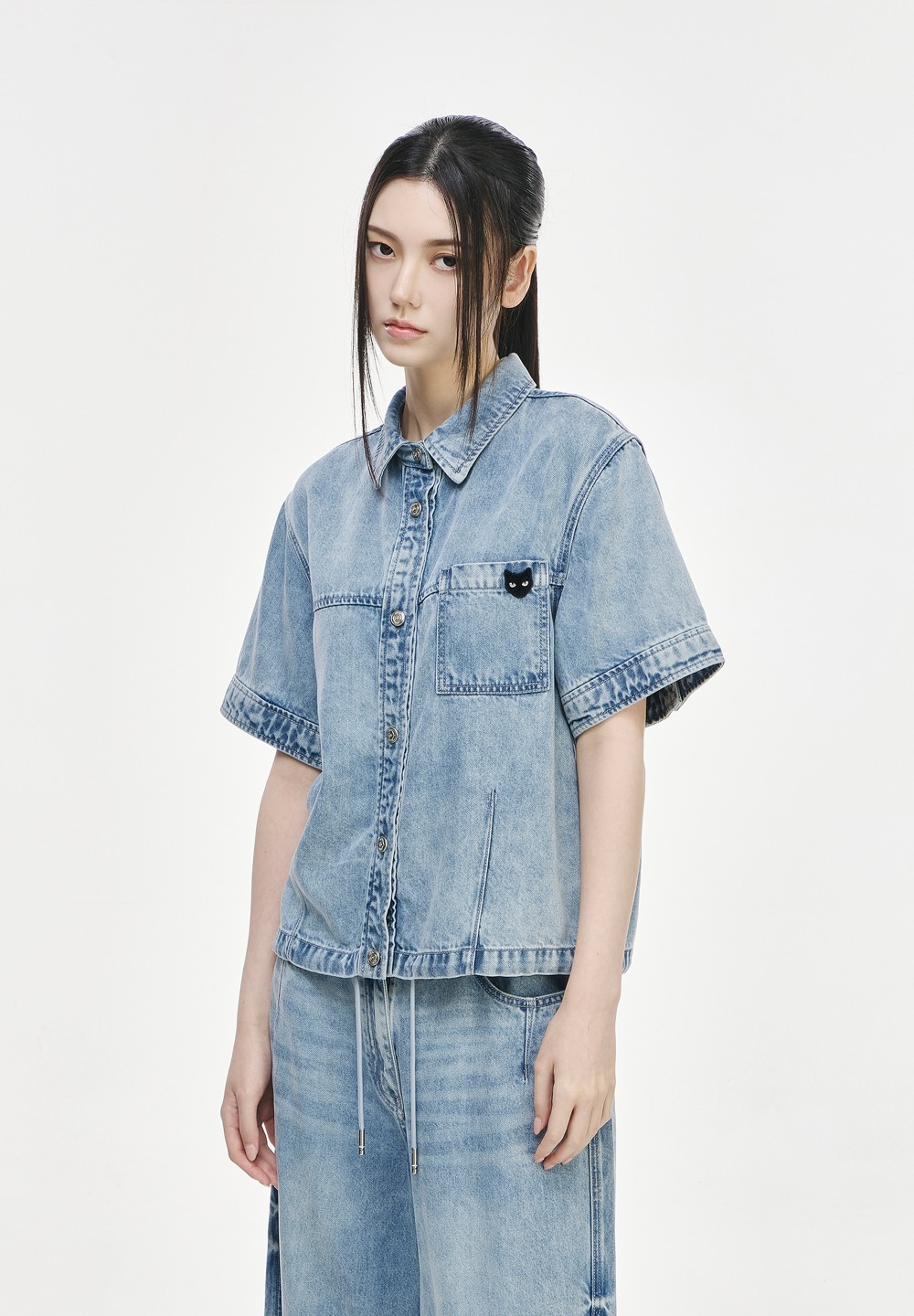 지제로 여성 데님 셔츠 ZZERO WOMAN DENIM SHIRT