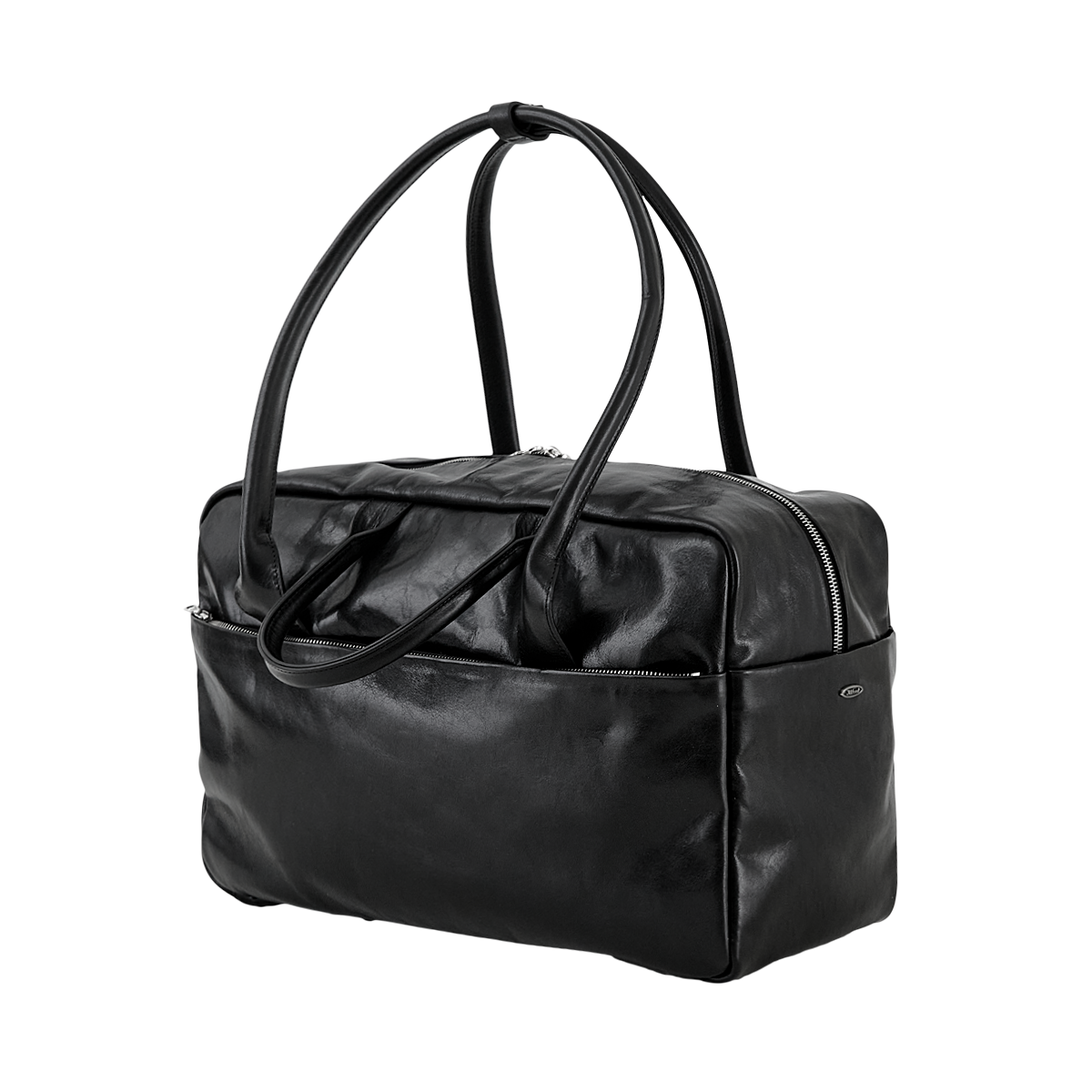 LEATHER BOSTON BAG (M) / BLACK - Alfred
