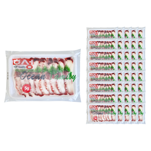 초밥용 냉동 문어 슬라이스 초문어 5g (20미) x40개(1박스)