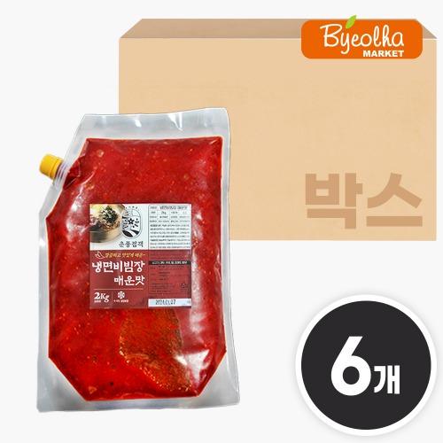 춘풍접객 냉면 비빔장 매운맛 2kg x6개 (1박스)