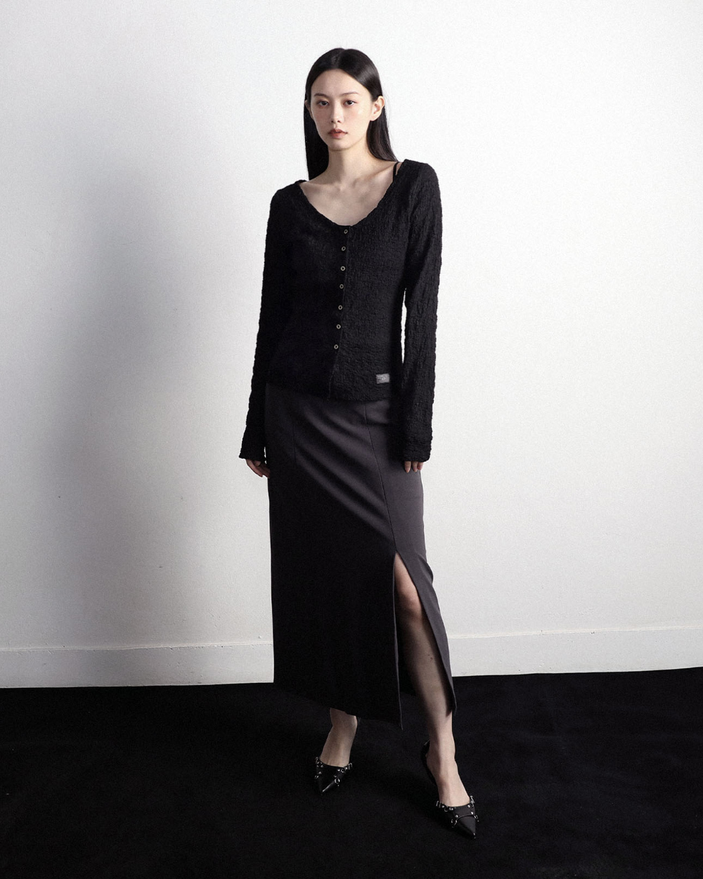 카디건 모델 착용 이미지-S21L2