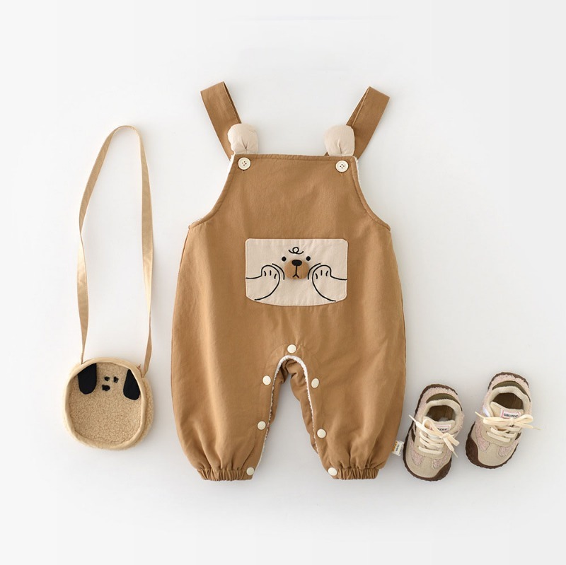 BABY】くま耳ポケット 起毛ロンパース | Skyhug