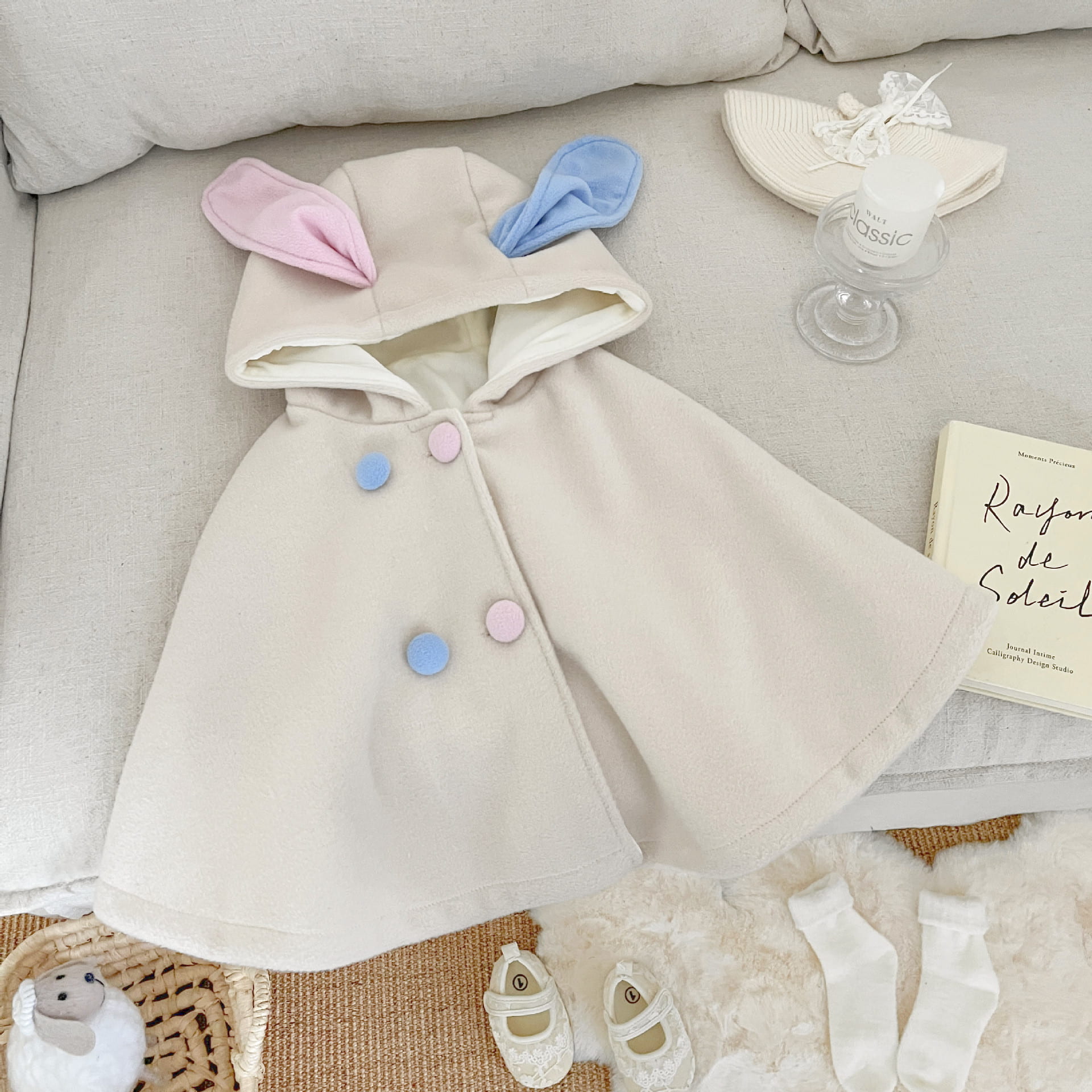 BABY】うさぎ耳 裏起毛ケープ | Skyhug