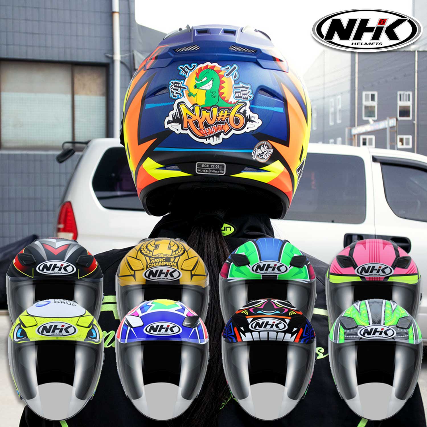 NHK R1 에스텔라갈라시아 라밧 세르지오 G10 렙솔 레미 오토바이 그래픽 오픈페이스 헬멧