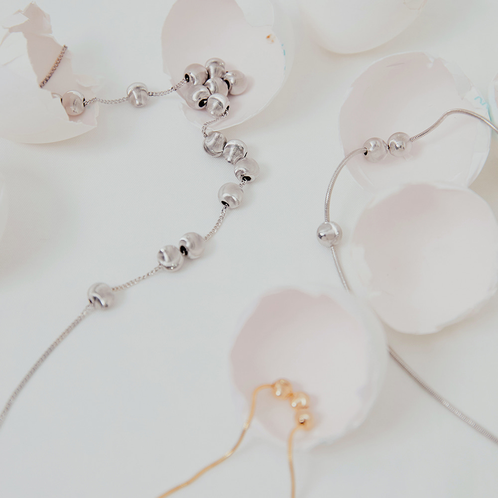 JYDdM ♥ 925 Cutting Ball Silky Chain Necklace Type.3 925 Cutting Ball Silky Chain Necklace Type.3 - JYDdM