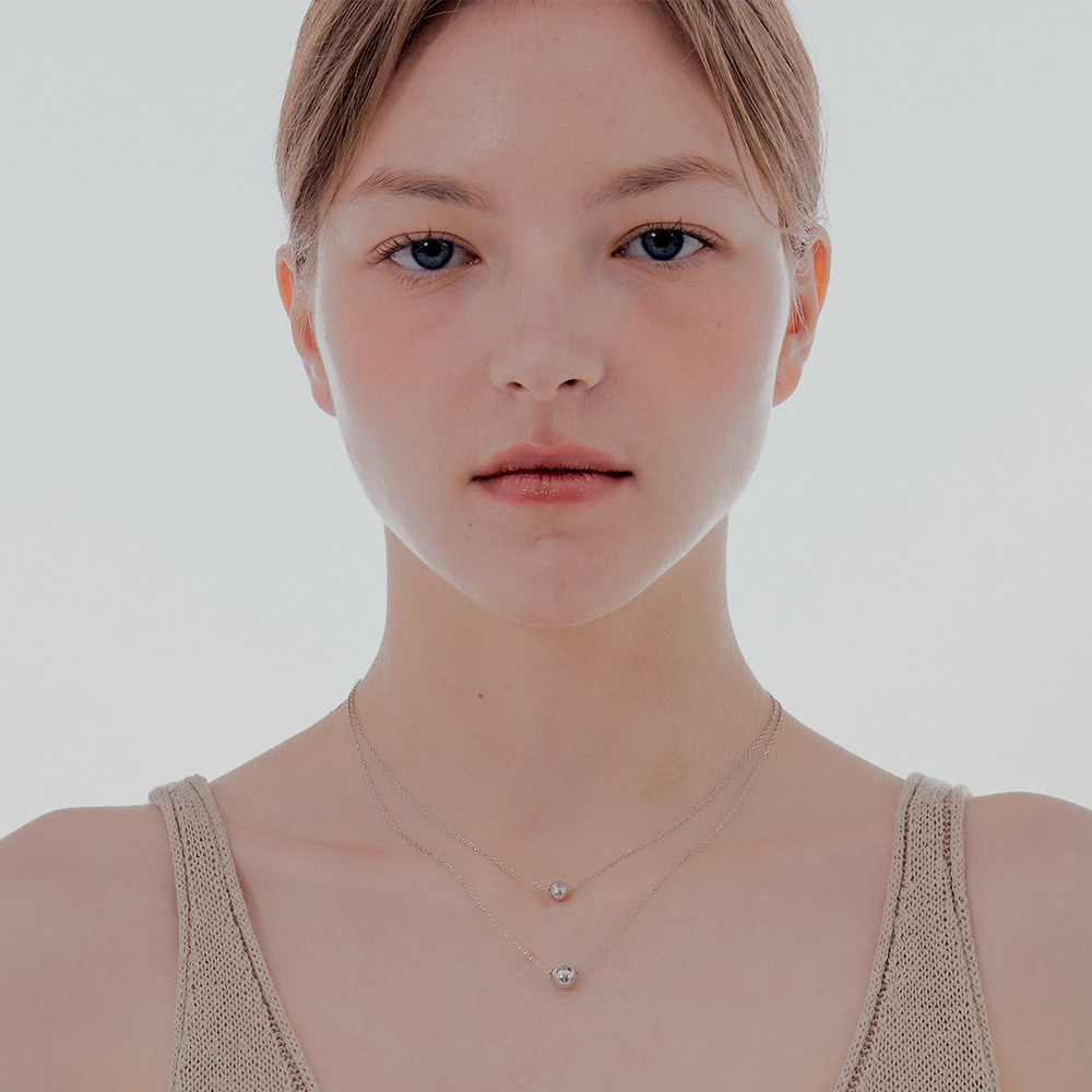 JYDdM ♥ 925 Cutting Ball Silky Chain Necklace Type.3 925 Cutting Ball Silky Chain Necklace Type.3 - JYDdM
