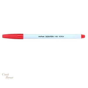 수성사인펜 싸인펜 필기구 빨간색 0.5mm 사무용 문구 12개입