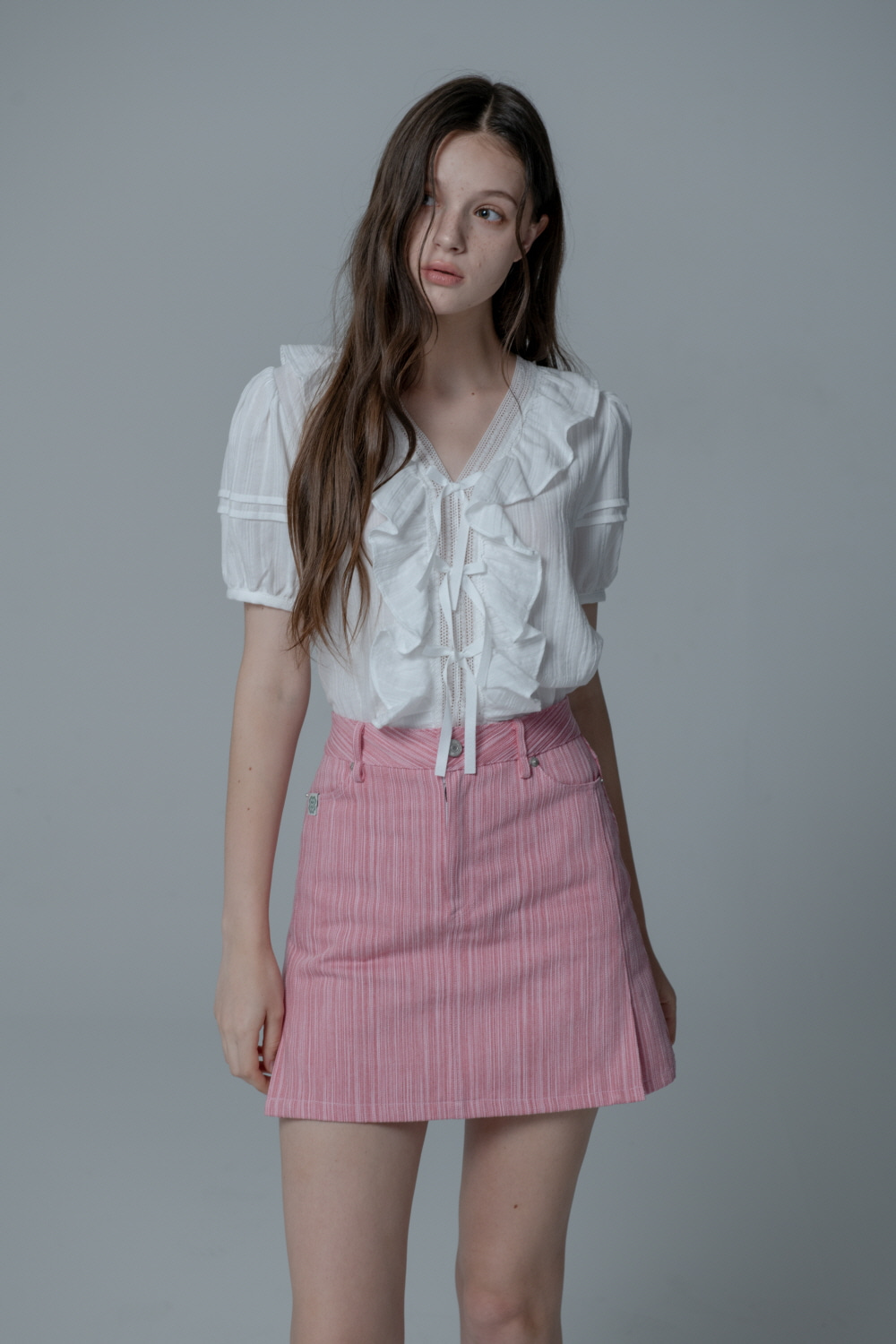 MUSINSA | MARS EN AVRIL Graphic Skirt Pants (Pink)-SM