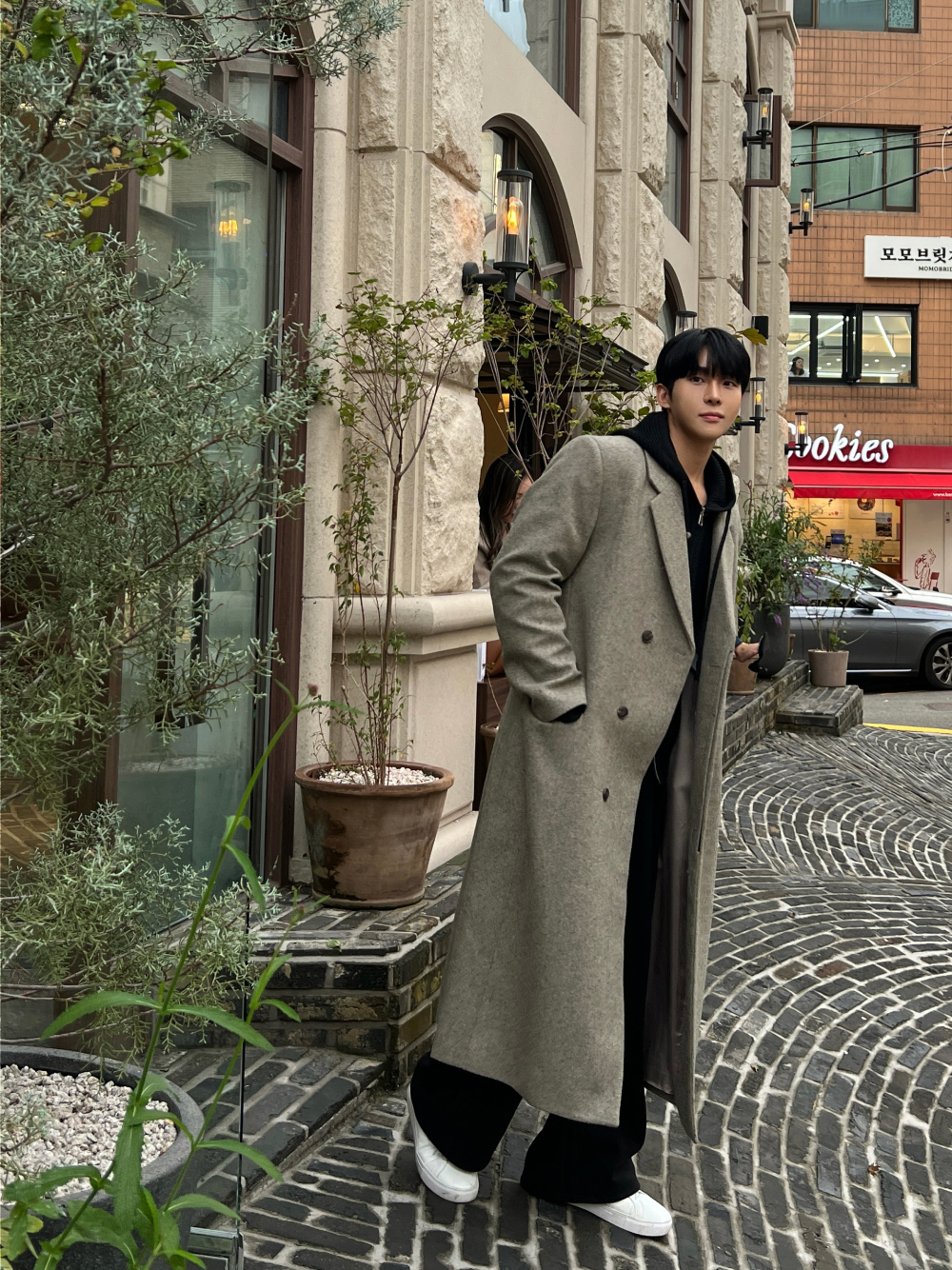 코트 모델 착용 이미지-S65L47