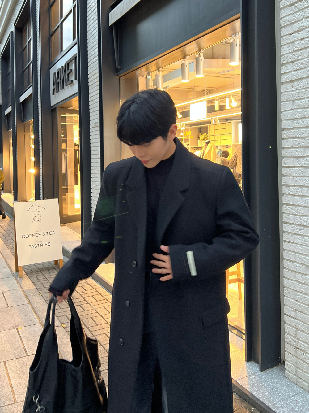 코트 모델 착용 이미지-S65L33