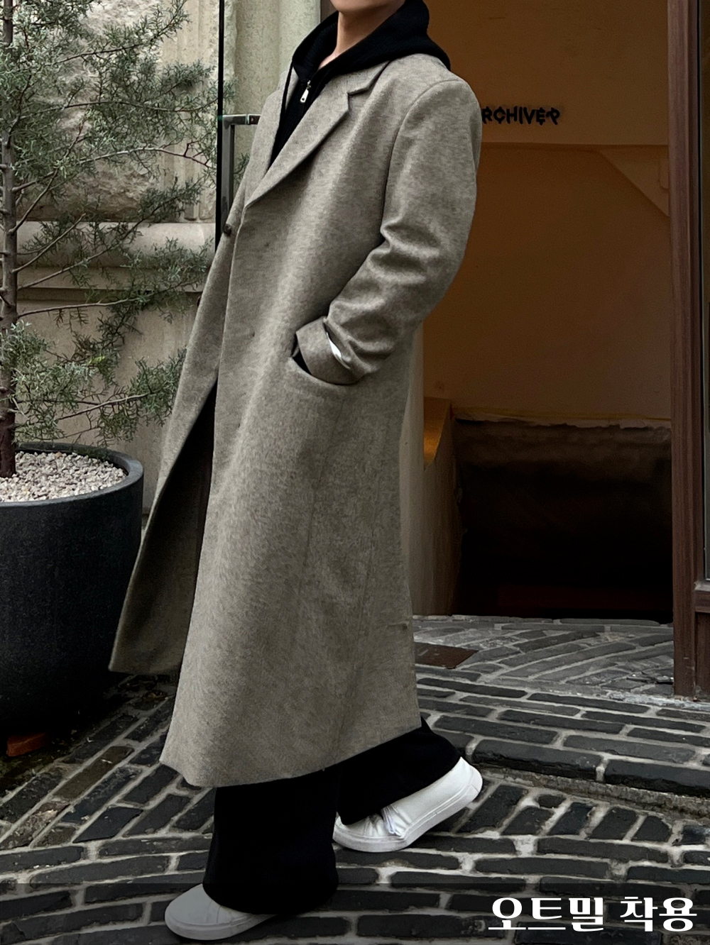 코트 모델 착용 이미지-S65L41