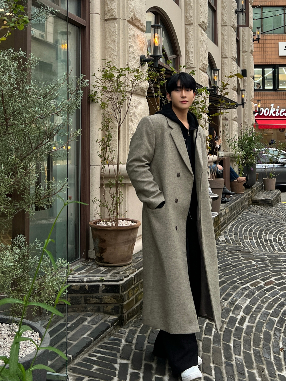 코트 모델 착용 이미지-S65L42