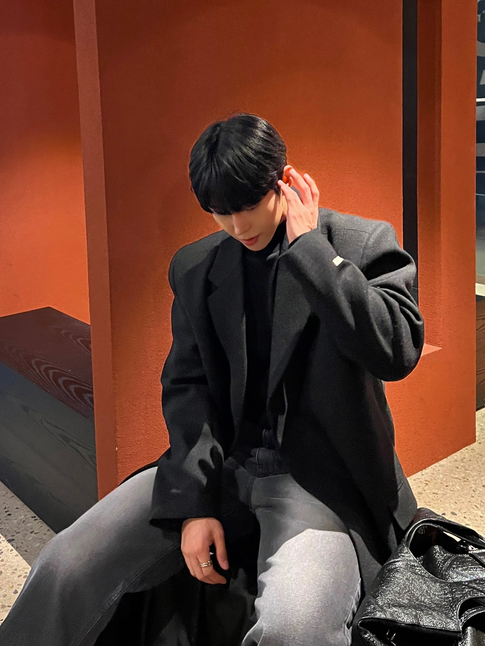 코트 모델 착용 이미지-S65L35