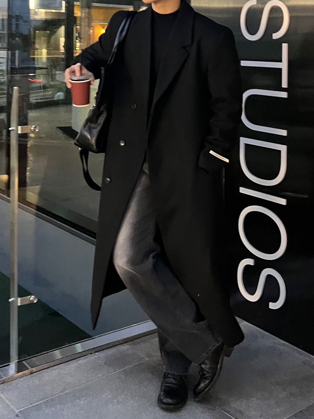 코트 모델 착용 이미지-S65L39