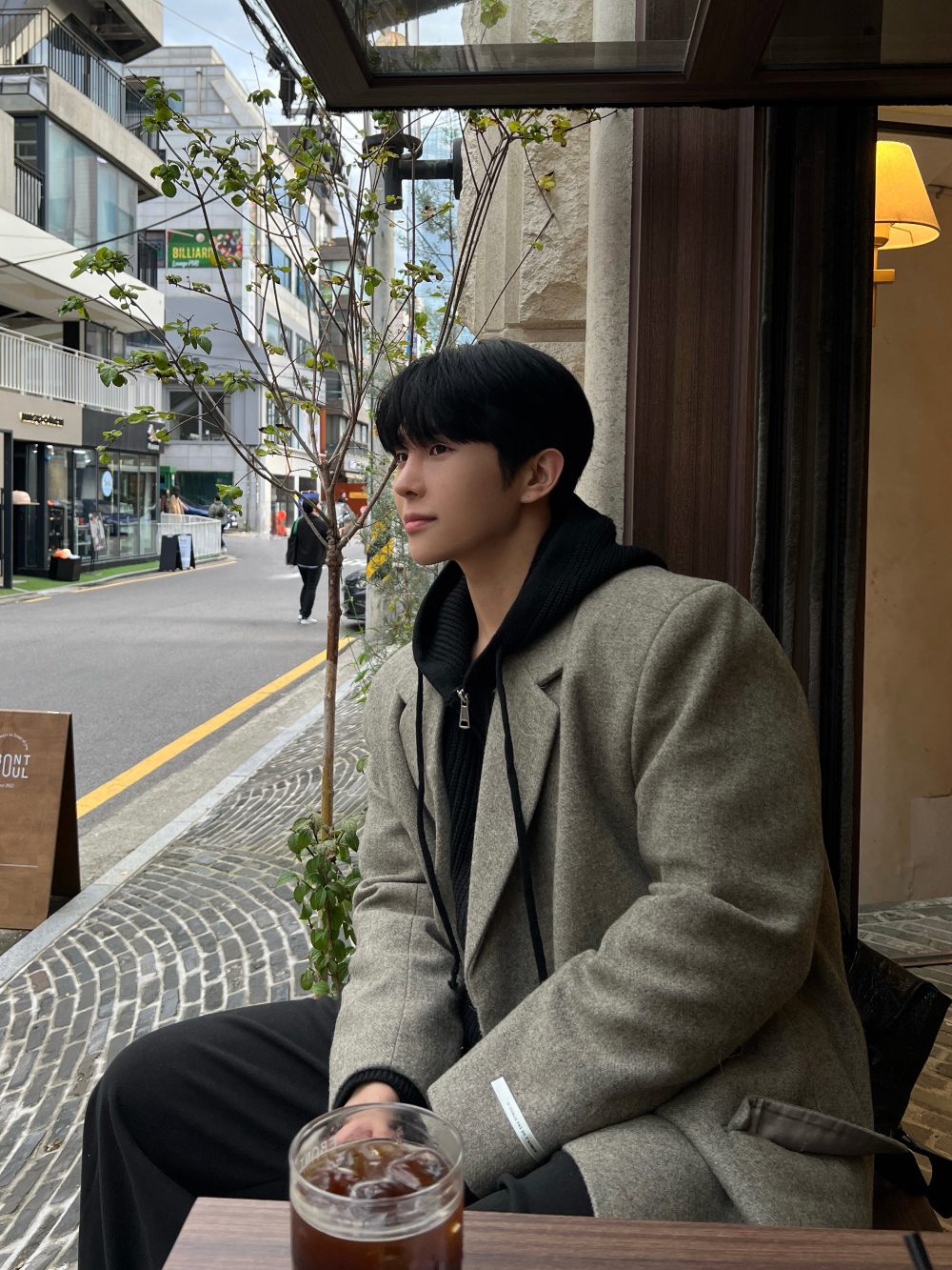 코트 모델 착용 이미지-S65L49