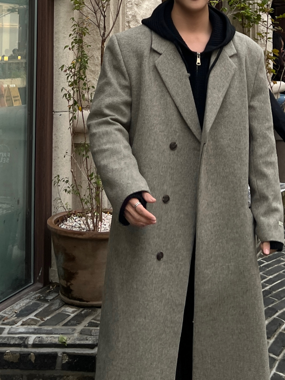 코트 모델 착용 이미지-S65L54