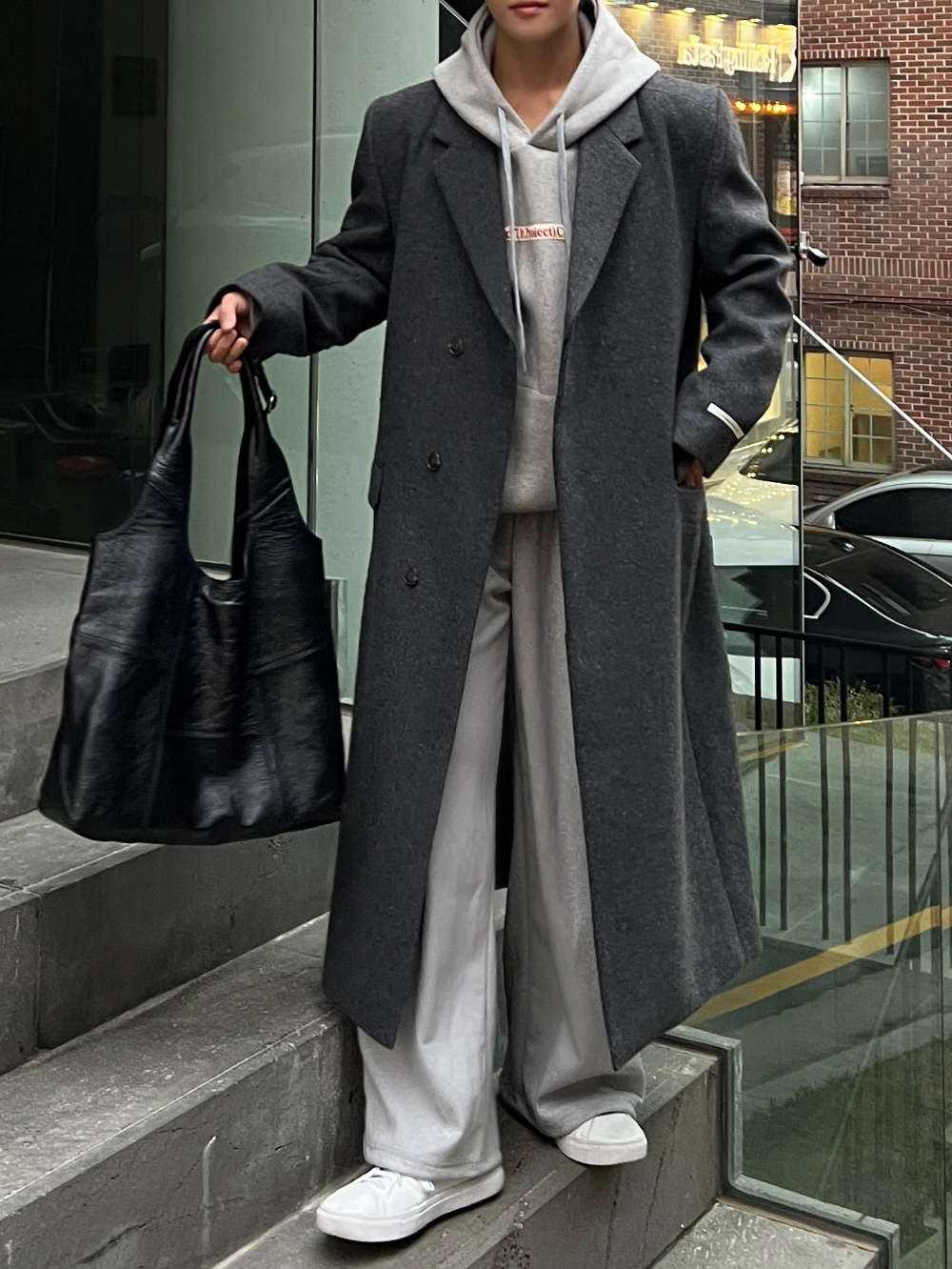 코트 모델 착용 이미지-S65L59