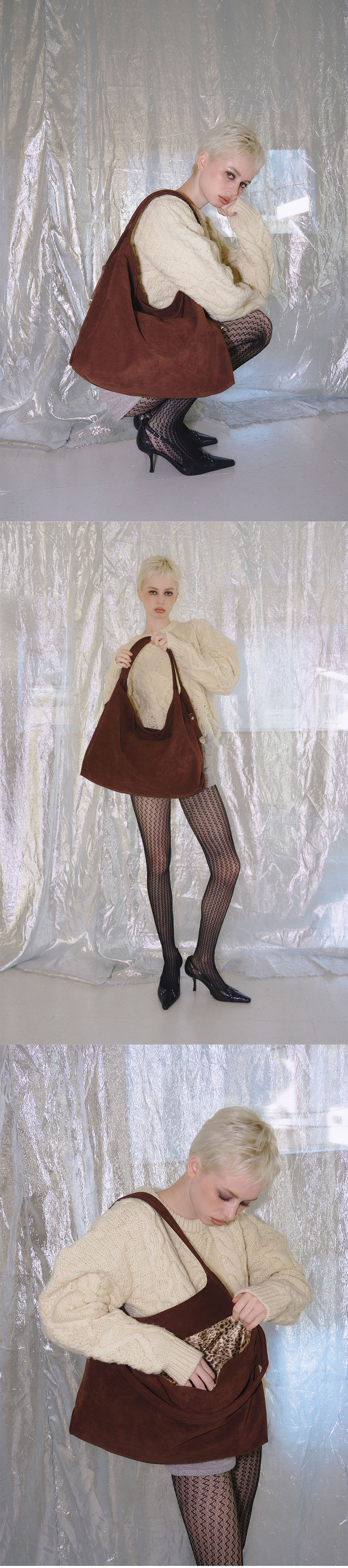 CACTUS HOBO BAG [Suede Brown] - SAND MUSEUM