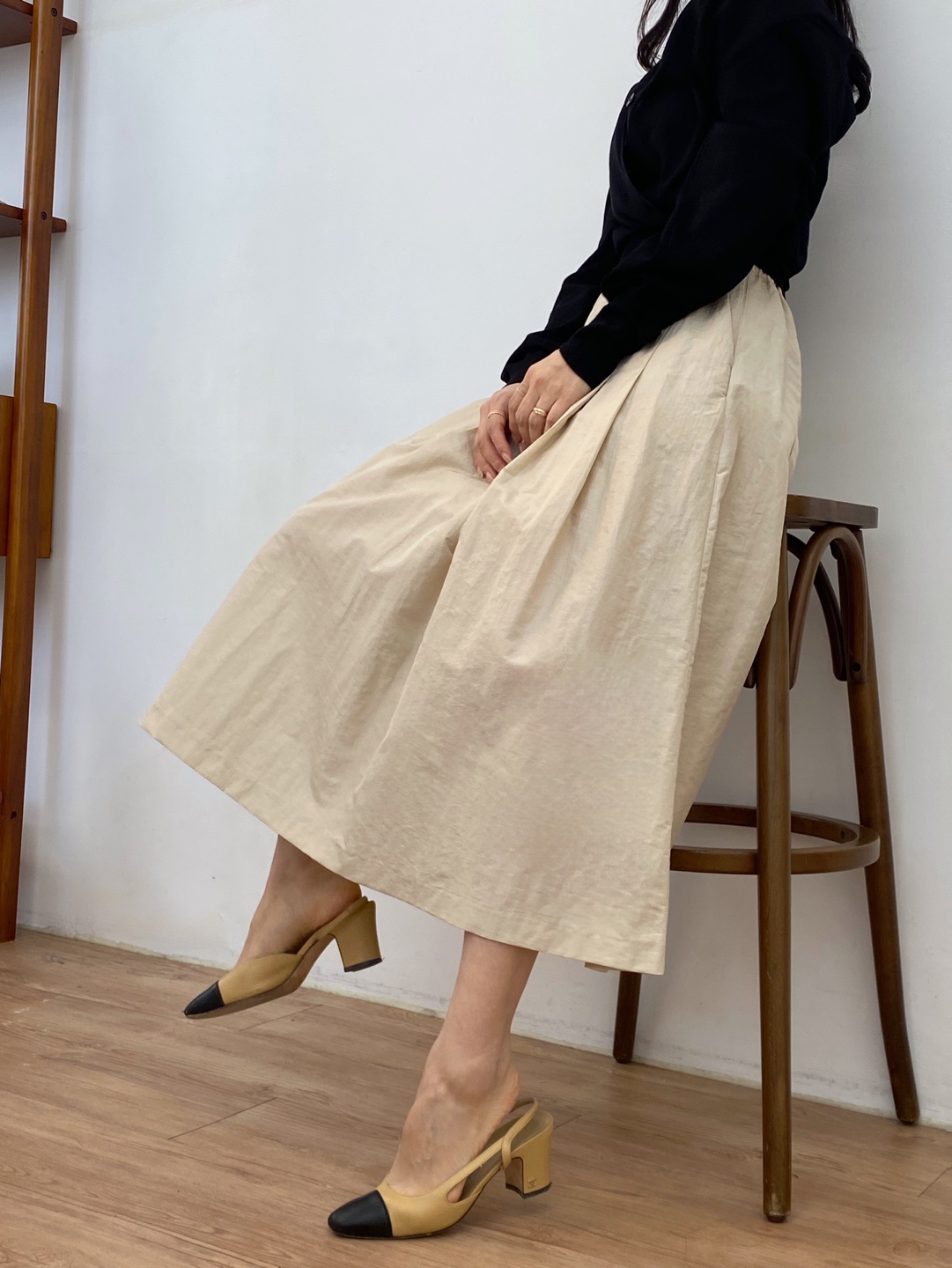 re-nylon flared skirt