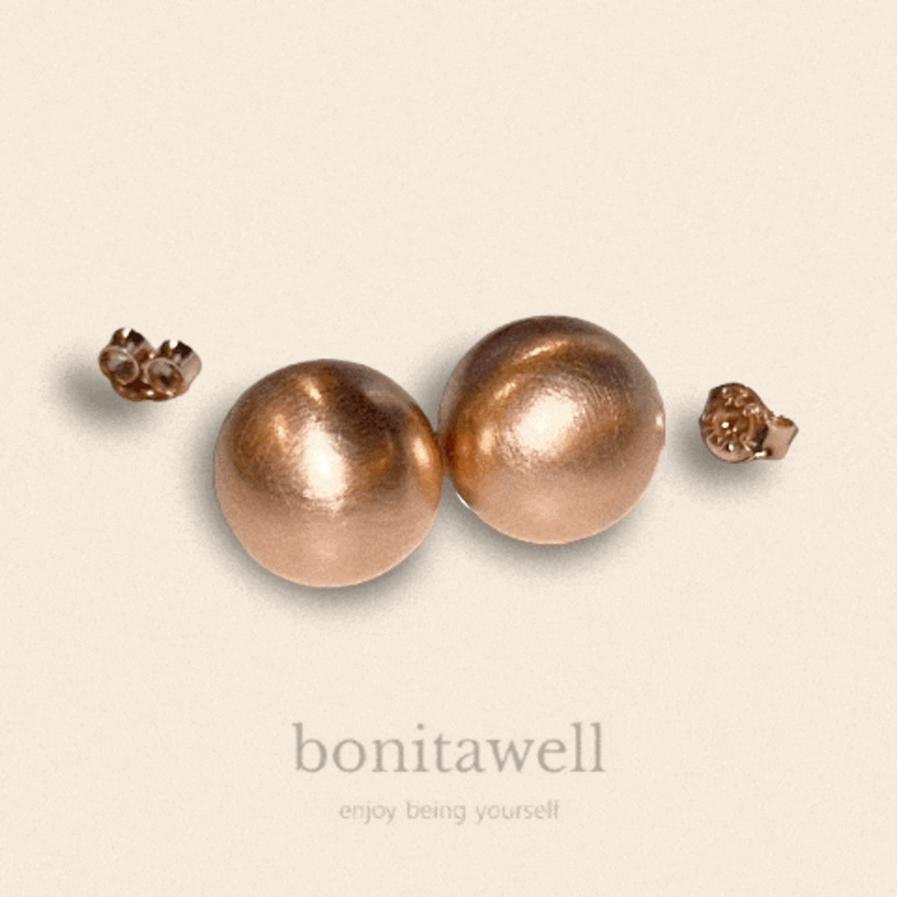 보니타웰(bonitawell)-[Real Silver 925]핑크무광 은볼 귀걸이 12mm