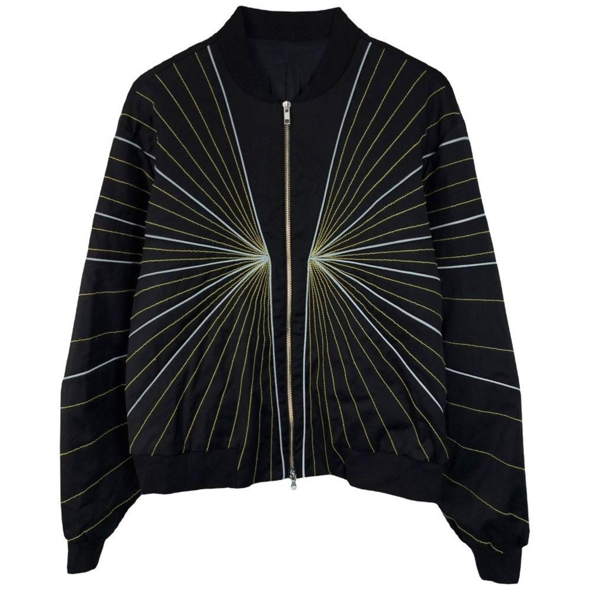 VTG] 빈티지 리플렉티브 파이핑 스트라이프 오버핏 블루종 집업 봄버 자켓 M12622 SIZE : L 추천 | 빈티지일월