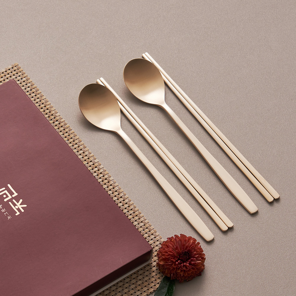 Graceful 2-person spoon and chopstick set (bulk price, 20+ sets)