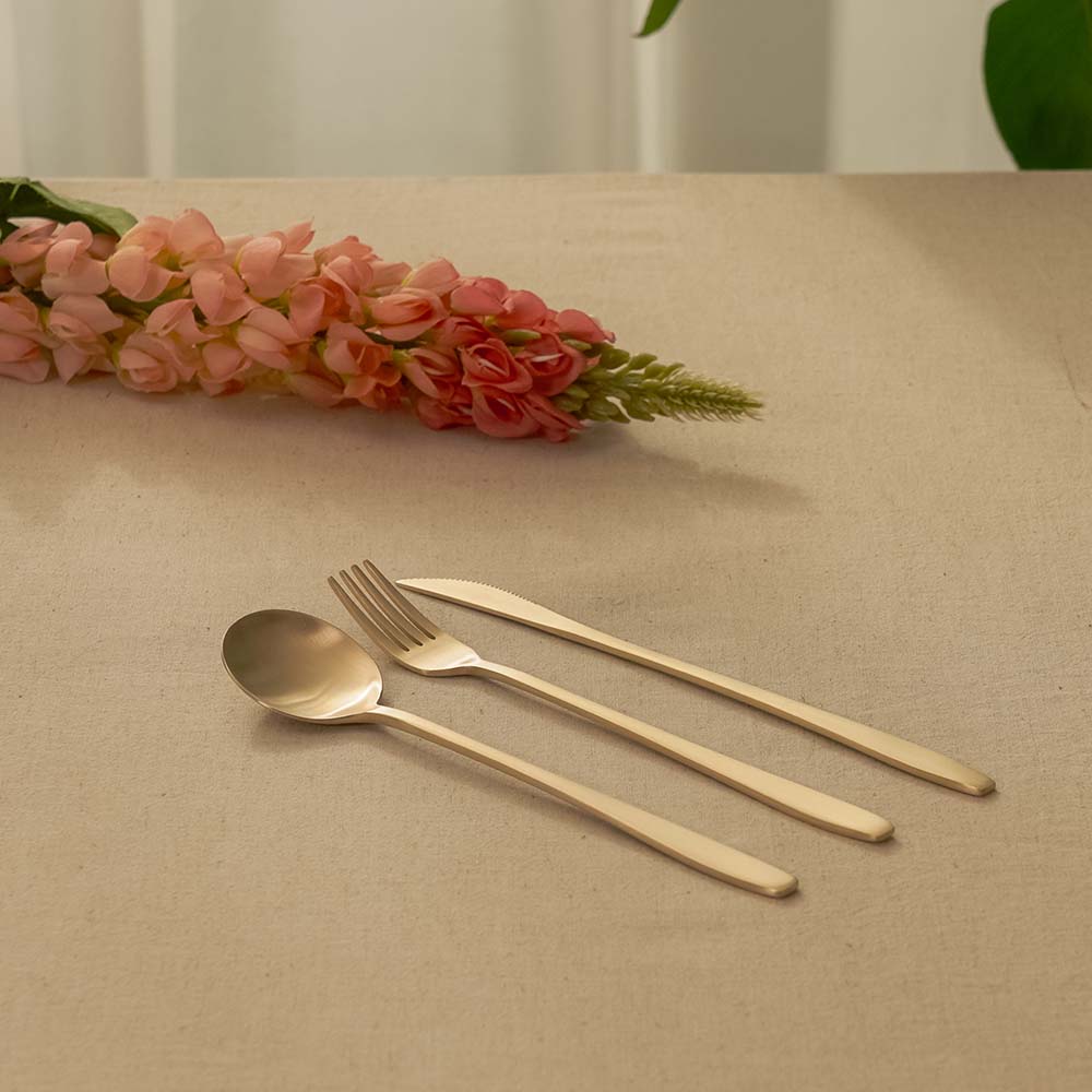 Modern cutlery set (spoon, fork and knife)