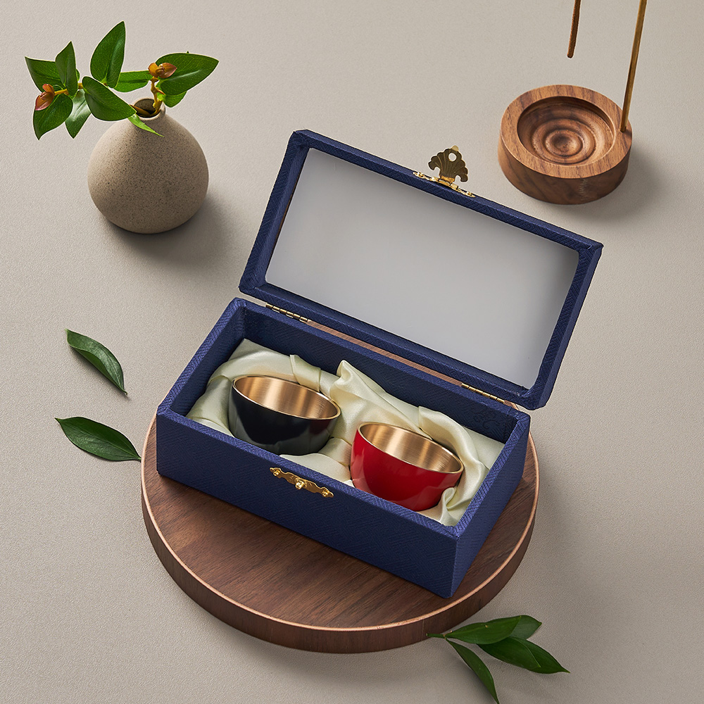 2-person Danhyeon bronze soju cup set (bulk price, 20+ sets)