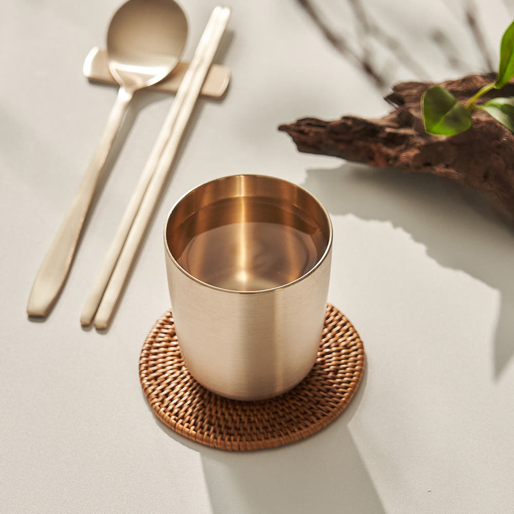Bronze water cup and cafe mug